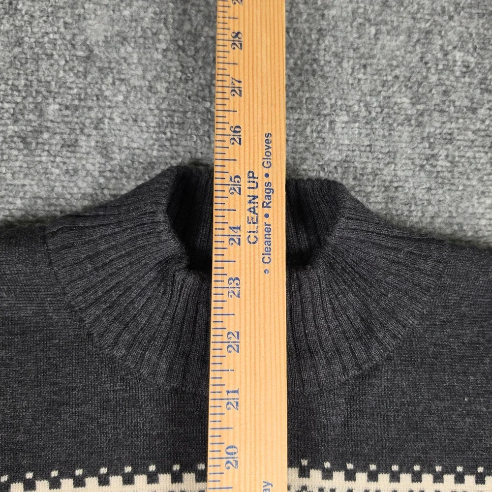 Dale of Norway Full Zip Sweater Mens S Black Merino Wool Nordic Fair Isle